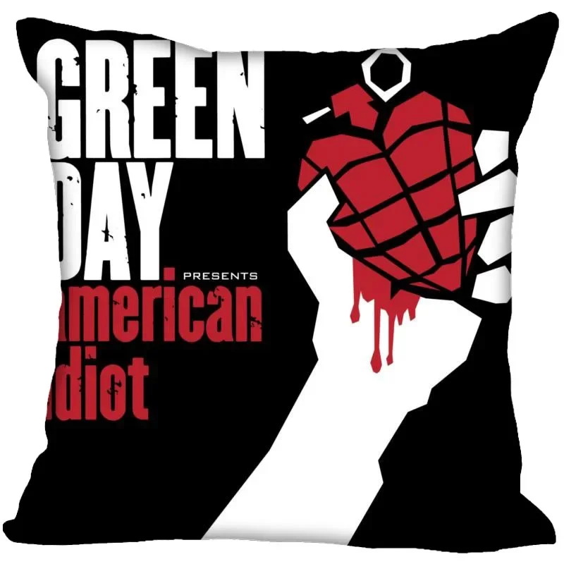 Green Day Pillow Case For Home Decorative Pillows Cover Invisible Zippered Throw PillowCases 45X45cm