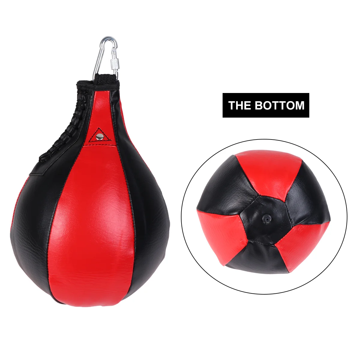 1PC Boxing Ball Bag Training Ball Pear Shape PU Punching Bag for Training Workout Exercise Agility Training (Black and R