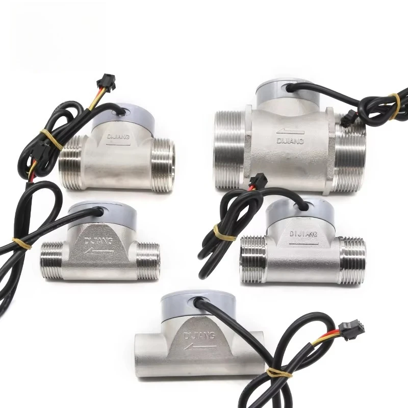 

2026 Hot Sale DIJIANG Stainless Steel Thread Connection Output NPN Pulse Measured Water Flow Water Turbine Heater Flow Sensor
