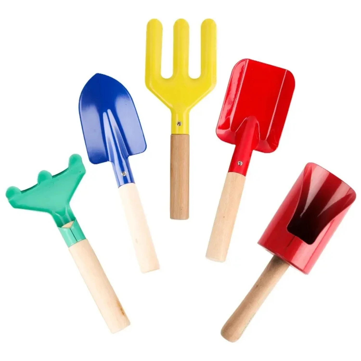 Fun and functional, this set of 3 mini metal trowels with colorful candy-colored and vibrant wooden handles is perfect for child