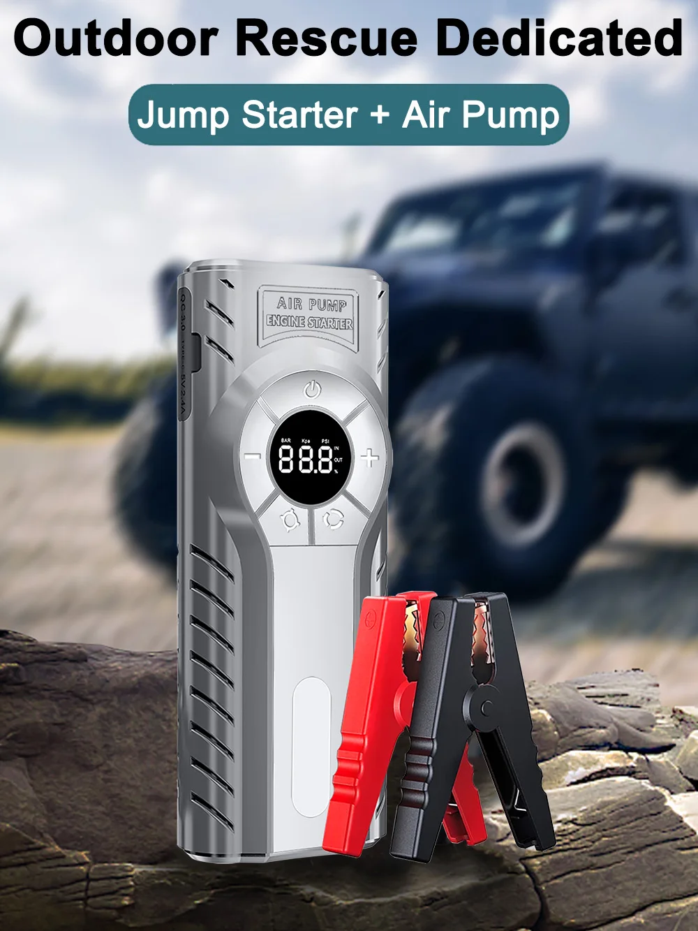 GKFLY 4000A Auto-Starthilfe, hohe Leistung, 69,6 Wh, Powerbank, Notstartgerät, tragbare Autobatterie-Booster, Busters – Detail 32