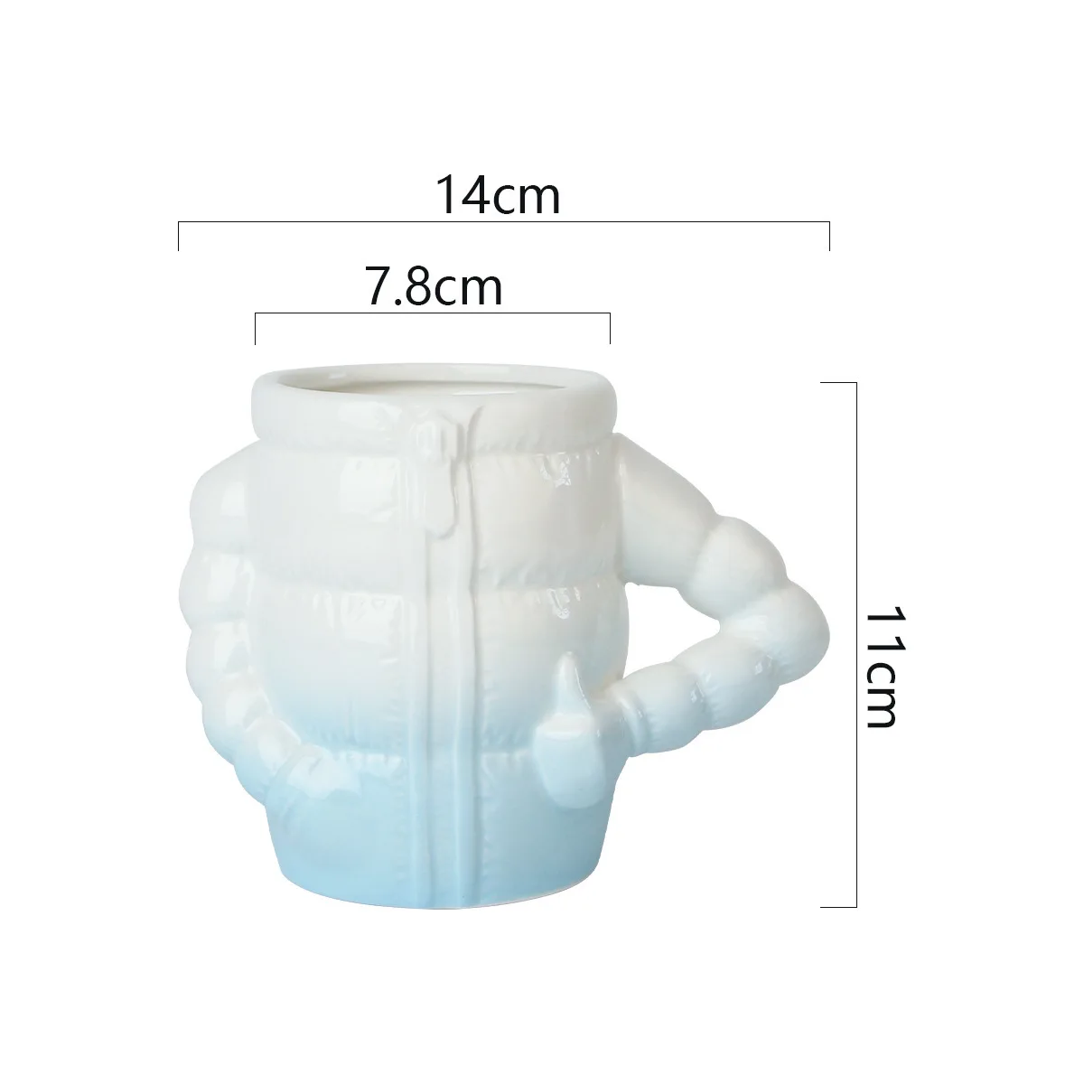 400ML Ceramic Mug with Arm Handle down Jacket Porcelain Breakfast Cup for Coffee Tea Milk Beer - Durable Water Cup for Hot Bever