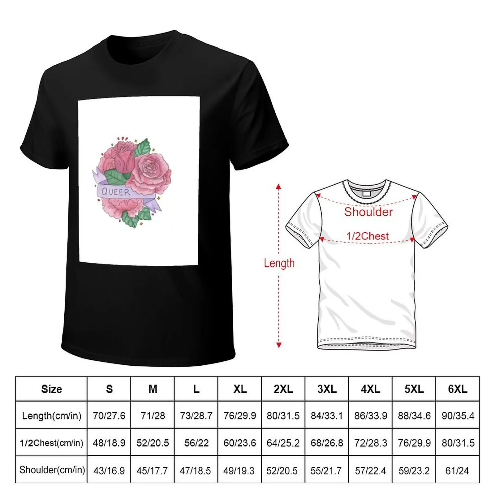 queer flowers T-Shirt Basic Regular Fit Casual T-Shirt