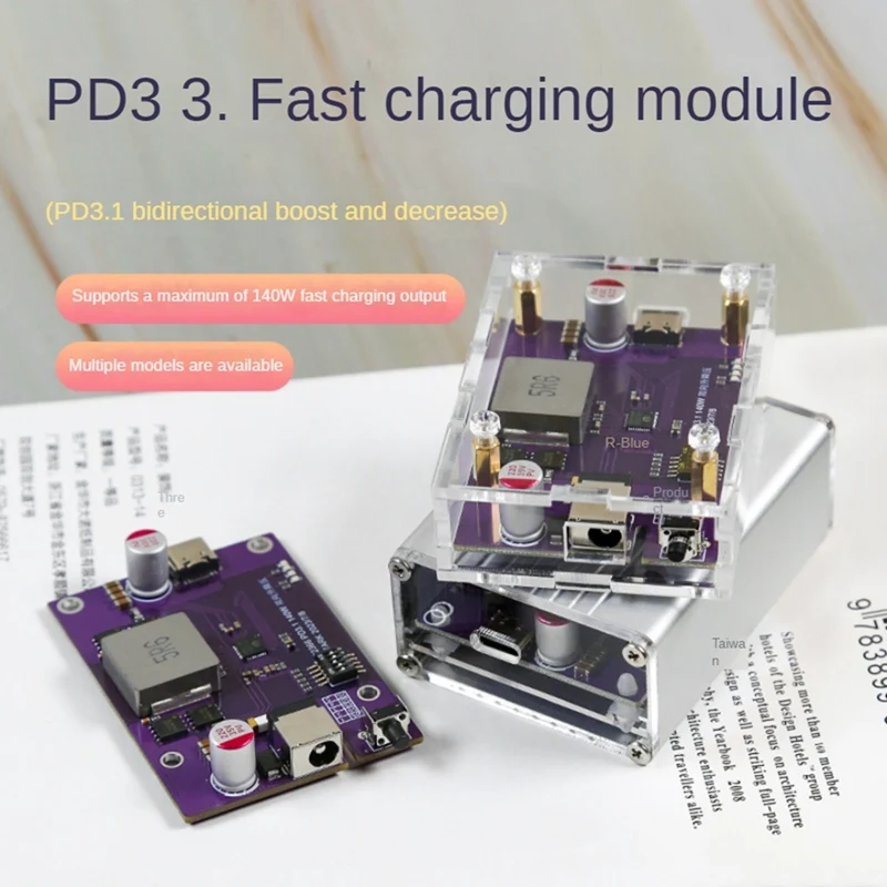 Módulo de carga rápida de batería de litio, Banco de energía PD3.1 de 140W, 2S/3S/4S/5S/6S conmutable IP2366 bidireccional Boost