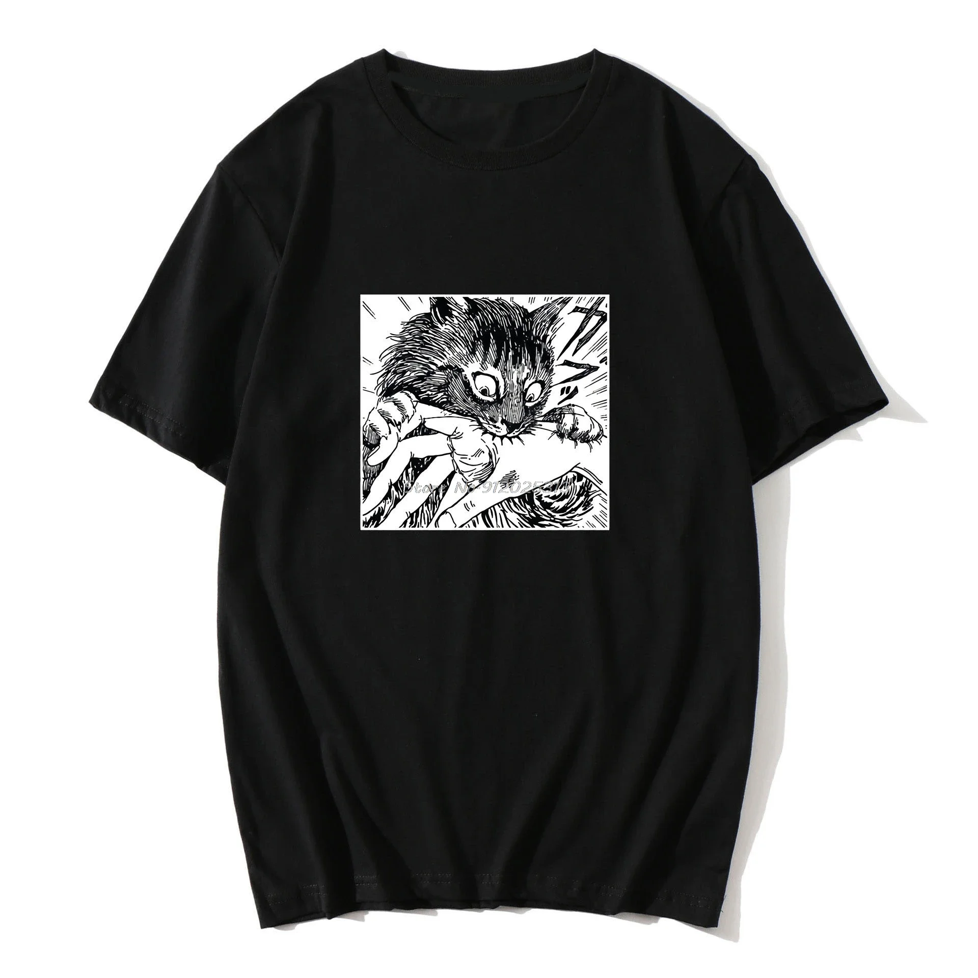 Summer Style Fashion Men Casual Tees Uzumaki Shirt Horror Manga Custom Anime Shirts Male Battery Funny Cotton T Shirt