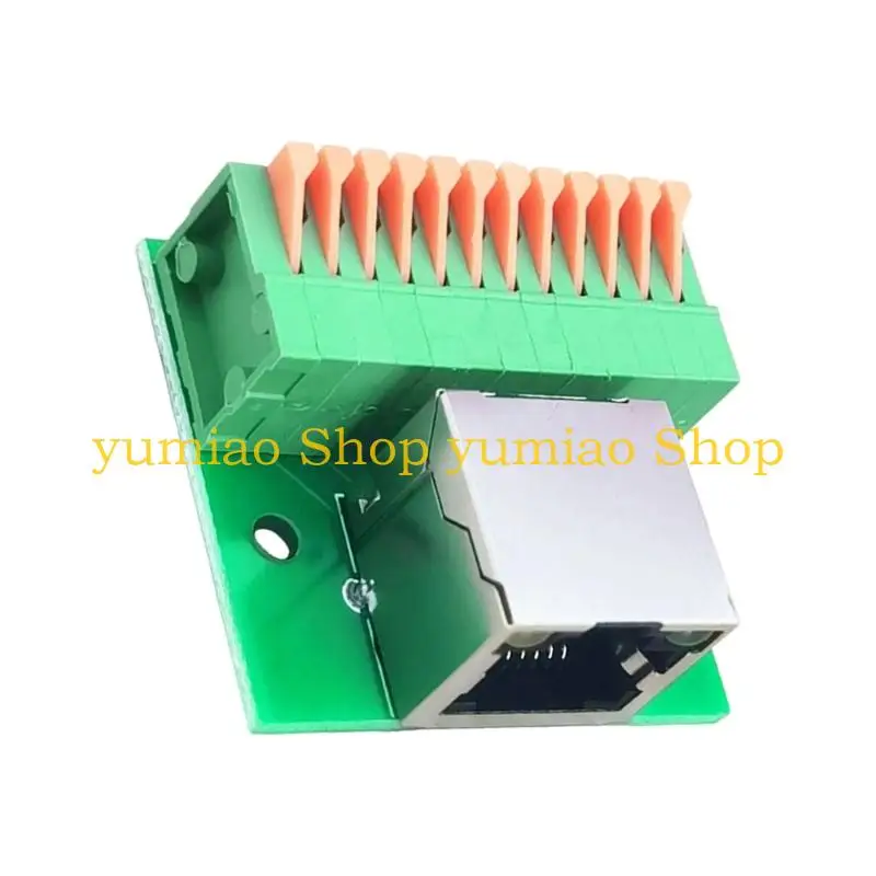 587B Industrial RJ45 Networkings Connectors Toolless Terminals Block DIN Mount LED Light