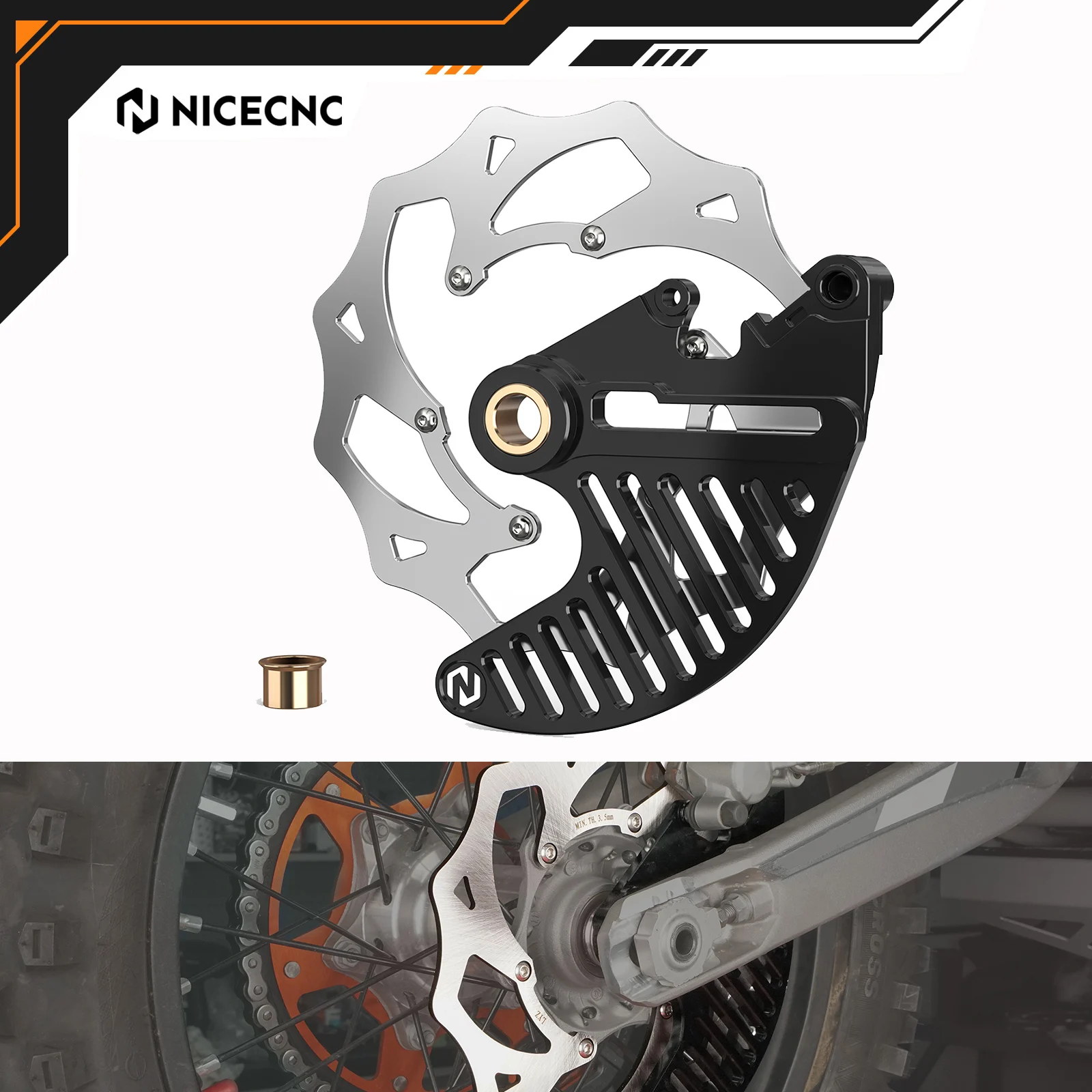 

NICECNC 2004-2024 For KTM EXC 300 TPI SX SXF 250 EXC-F 350 XCW XCF-W XC XCF 6 Days 125 450 530 240mm Flame Oversize Rear Rotor