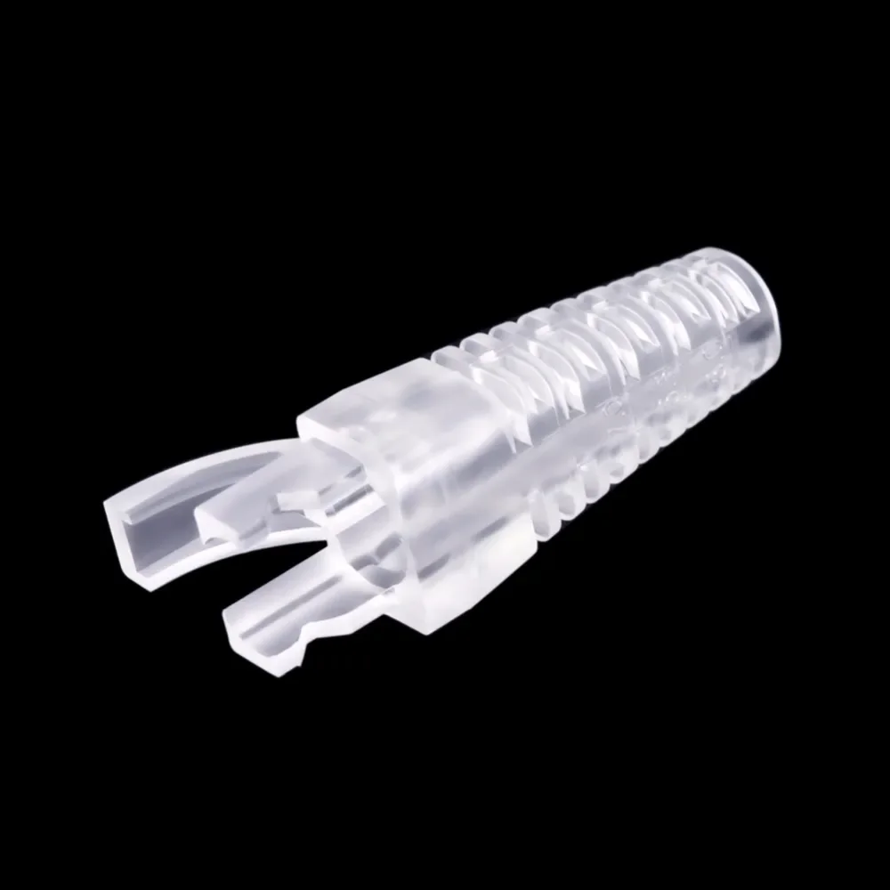 CNCOB Cat6 Transparent Rj45 Hut Stecker Schutz Kabel Cat 6a 5e Anschlüsse Hülse Blende 5,5-7,0 m 100 Stück