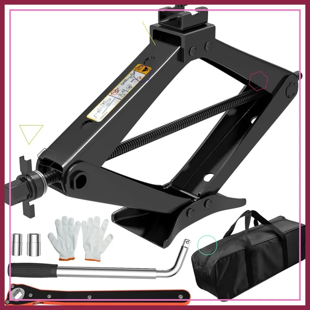 

3-тонный сверхмощный ножничный домкрат для автомобильного внедорожника MPV — портативный комплект для аварийной шины с высоким подъемом и инструментами