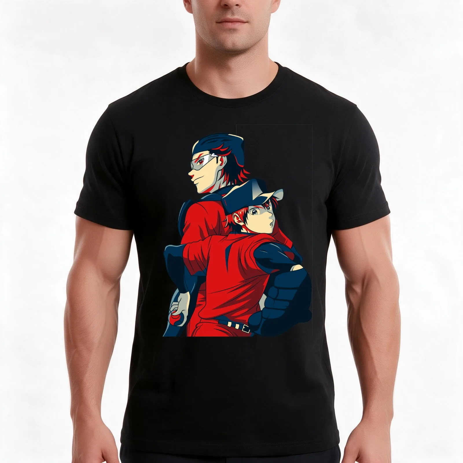 Diamond no Ace : Miyuki Kazuya ft. Sawamura Eijun T-Shirt, Summer Casual Cotton Tee, Oversized Streetwear Tops, Unisex Men Women