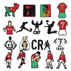 18pcs/set Soccer star Critiano Ronaldo Series for Cartoon Shoe Charms Decoration Accessories for Classic Clog Kids Gifts