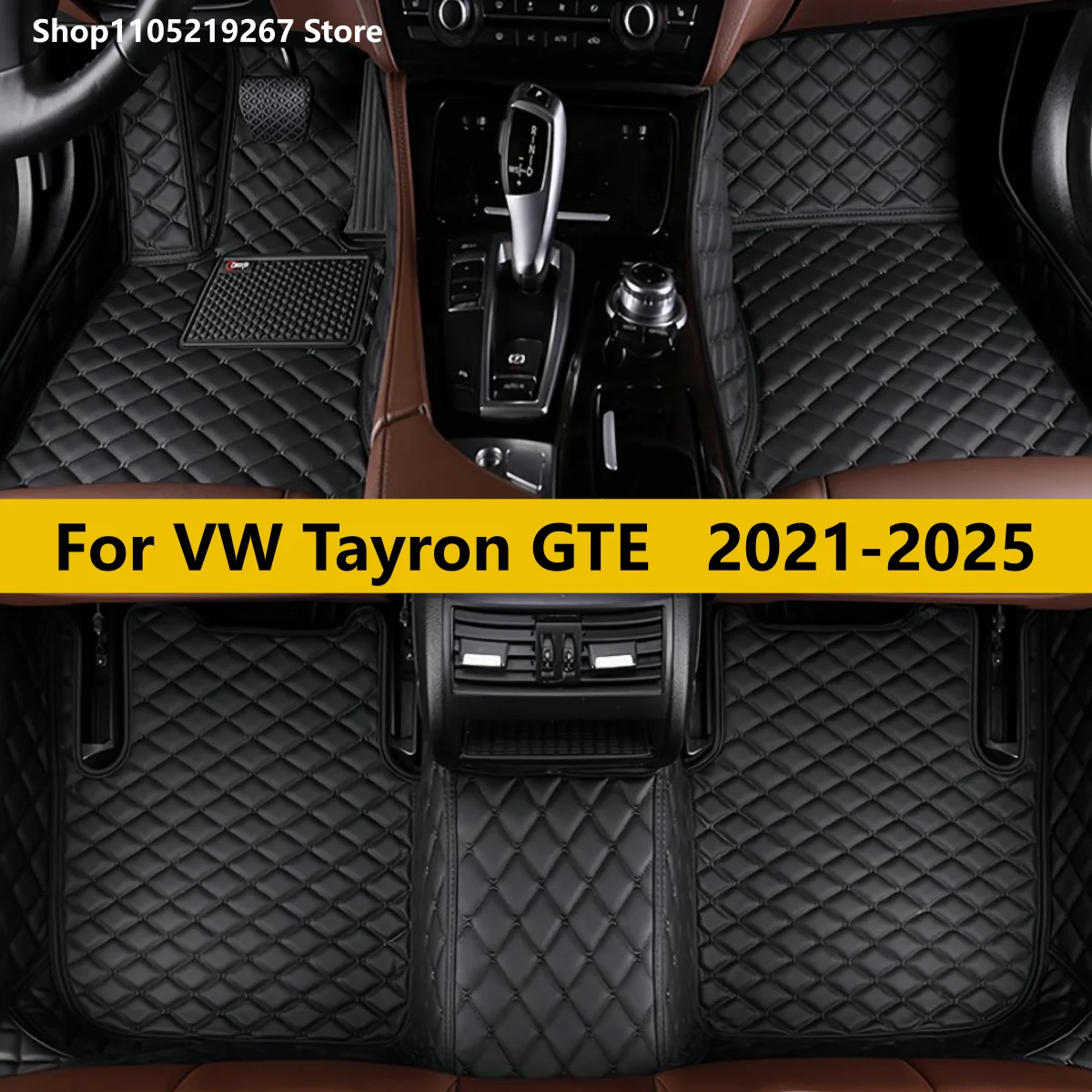 

Car Floor Mats For VW Volkswagen Tayron GTE 2021 2022 2023 2024 2025 Waterproof Auto Pads Leather Carpet Interior Accessories