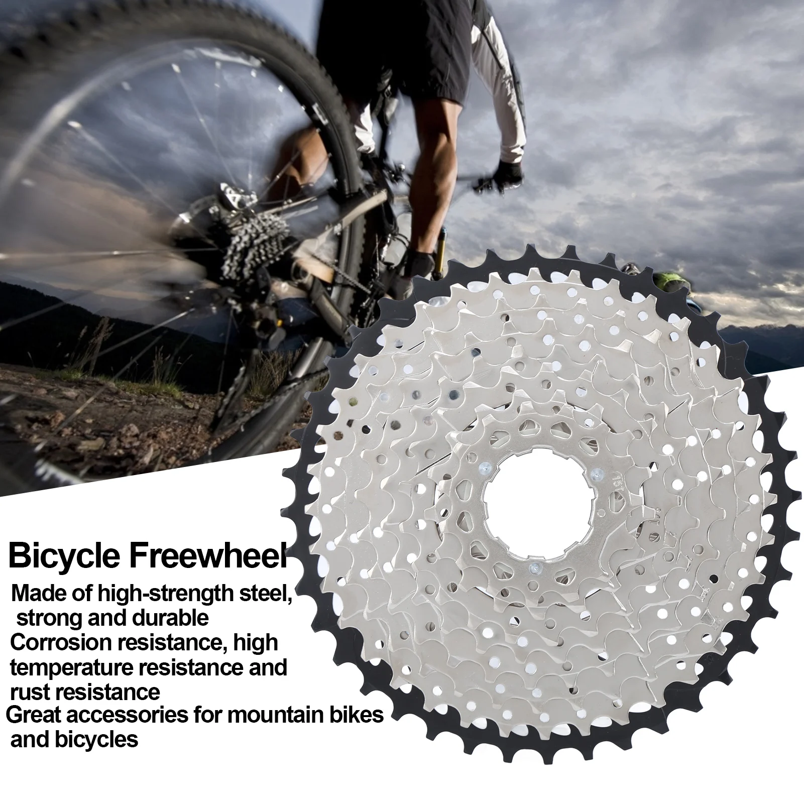 

10 Speed Cassette Mountain Bike 10 Speed Freewheel Lightweight 11‑40T Cassette Flywheel for Mountain Road