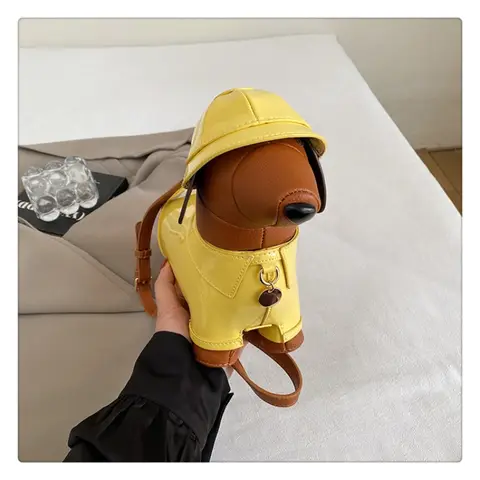 Söt hundformad design kvinnor axelväskor nyhet rolig tax crossbody-väska kreativ designer lyxig pu-läder kväll 10 best sales roliga handväskor - №10
