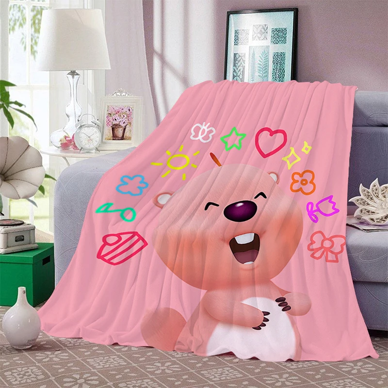 

Digital Print Cute Sofa Blankets for Winter B-Loopys Microfiber Bedding Warm Bed Fleece Camping Home Nap Fluffy Soft Blankets