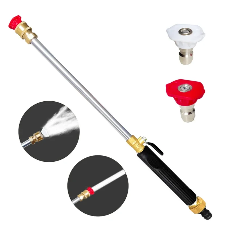 

High-pressure Car Washing Water Gun Portable Household Cleaning Full-copper Nozzle Water Jet For Car Washing Garden Water Gun