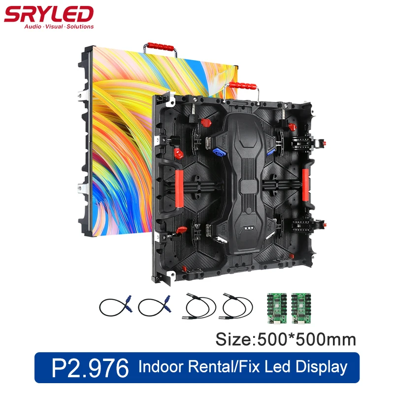 

SRYLED Indoor Rental LED Display Panel P2.976 500X500mm High Refresh Die Casting Aluminum Board Concert Background LED Screen