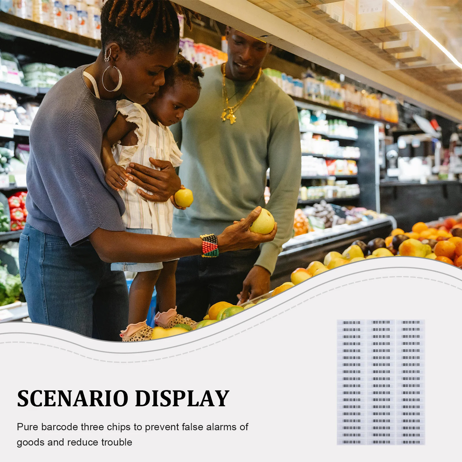 108 pezzi Etichette adesive Tag Cosmetici Antifurto Adesivi alimentari in plastica acustica Etichette per merci Supermercato
