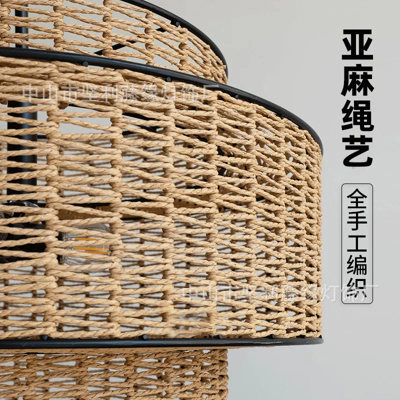 chandelier creative personalized rattan restaurant lighting simple bed and breakfast living room retro rattan art lighting