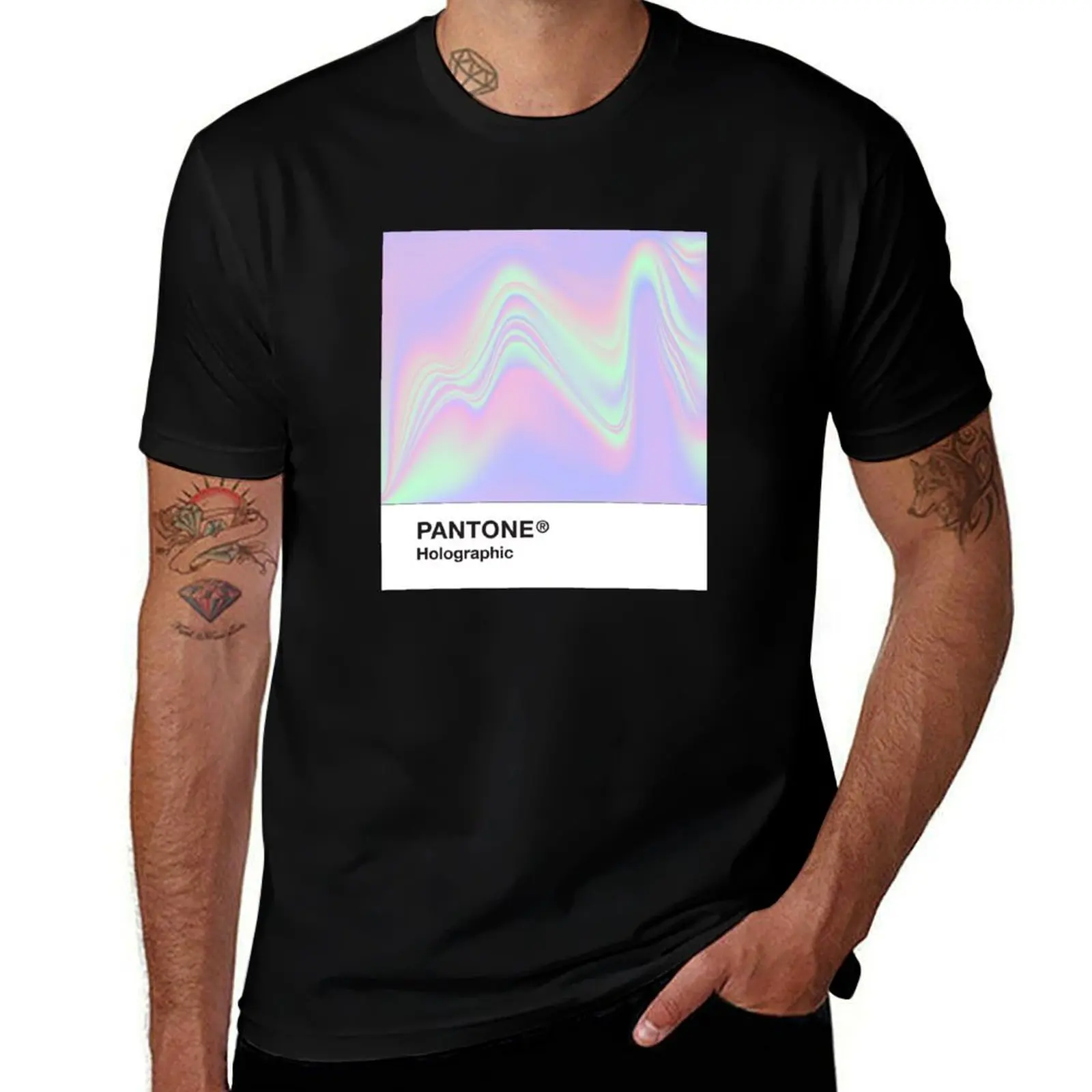 Pantone Holographic Series #9 T-Shirt customs design your own Short sleeve tee Aesthetic clothing men t shirt