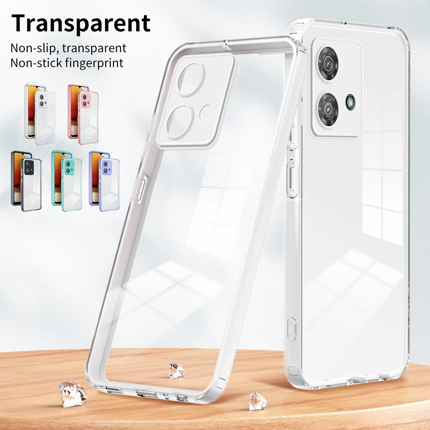 3-in-1 slap-proof transparent case For Moto EDGE40 PRO 5G case E22 E32 4G E13 E22i For Moto EDGE40 NEO Soft case buffer cover