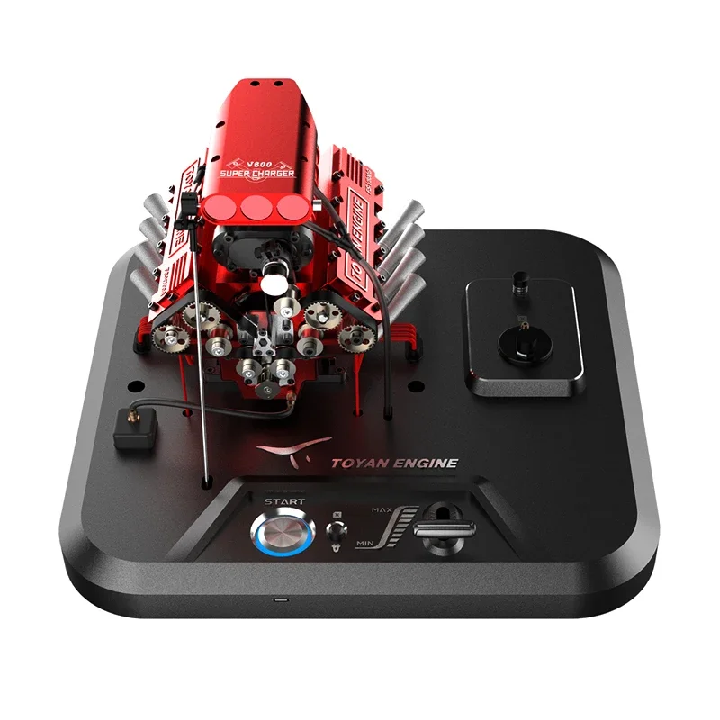 

Toyan V8 Engine FS V800G Methanol Engine Model with Supercharger Starter Kit One-Key-Start Model Engine Kit for RC Car Toy