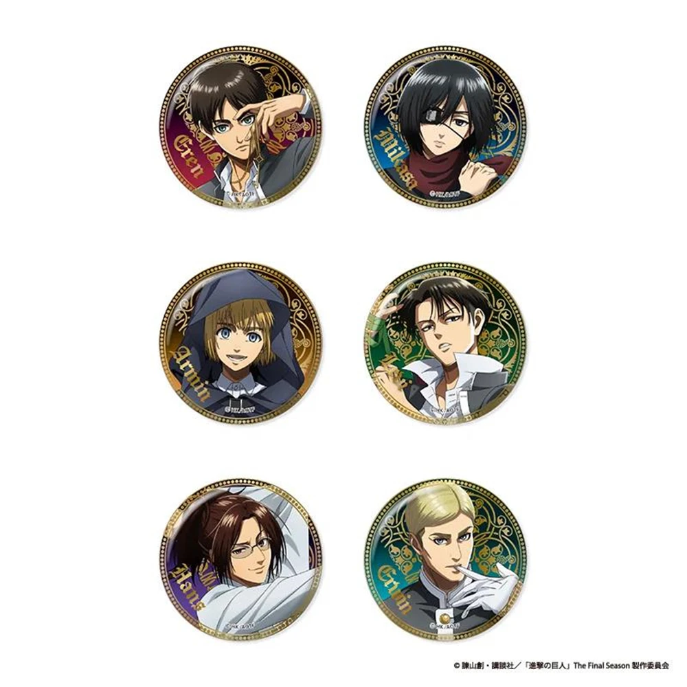 58mm Anime Ataque a los Titanes Annie Leonhart Levi Ackerman ‌ Pin de insignia de disfraz de cosplay SPTE Broche de hojalata ﻿ Regalo de Navidad