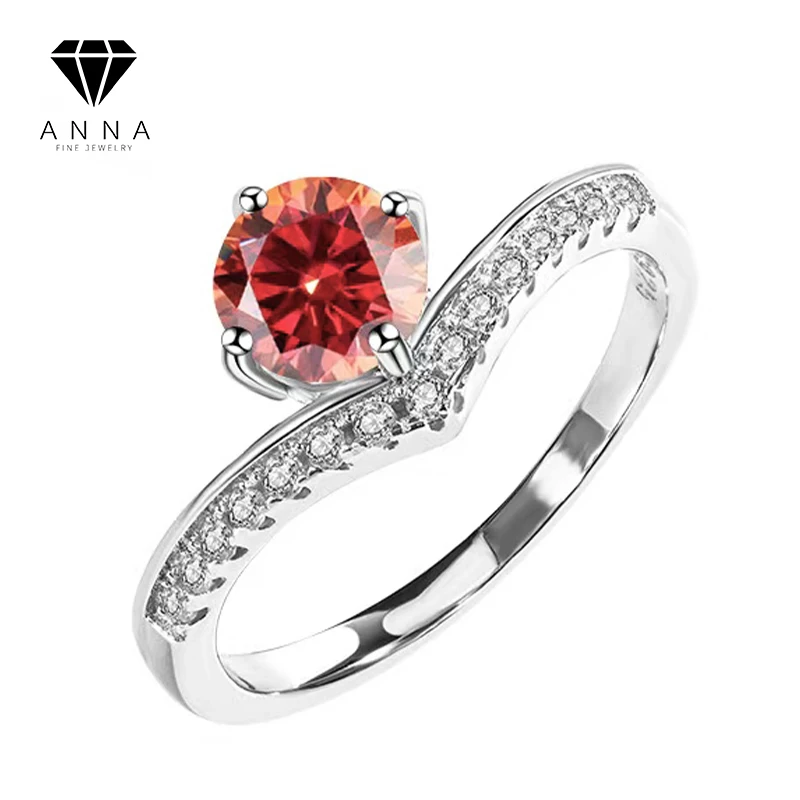 

2023 New Ruby GRA Certified Moissanite 925 Sterling Silver Platinum Plated Ring For Women Wedding Dinner Engagement Fine Jewelry