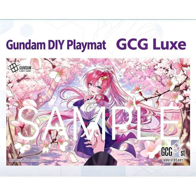 2mmSeamless Edges Gundam Card Game Lacus Clyne Playmat 600x350mm Diy GCG First Anniversary Player Battle Commemorative Mat Toy