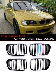 Front Upper Bumper Kidney Grill Carbon M Style Racing Grille For BMW 3 Series E46 1998-2001 318i 325i 320i 2/4 Doors Accessories