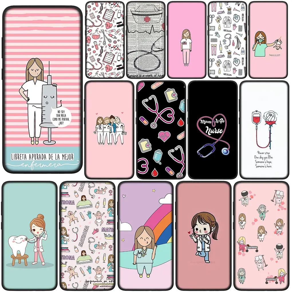 Cartoon Medicine Doctor Nurse Soft Phone Cover for Samsung Galaxy S24 S23 Fe Ultra Plus A55 A35 A24 A25 A15 A05 M55 M15 Case