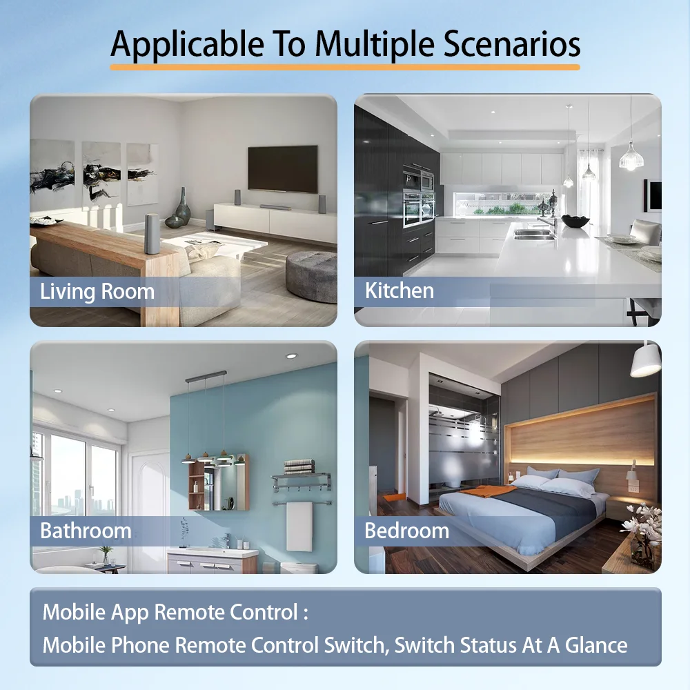 EU Tuya WiFi Smart Light Switch with Glass Panel Touch Sensor Smart Wall Switch with No Neutral Wire Remote Control Google Home