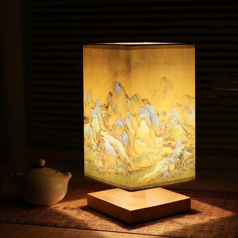 

Chinese Style Traditional Retro Solid Wood Nostalgic Bedroom Bedside Lamp Guesthouse Decoration Tea House Warm Light