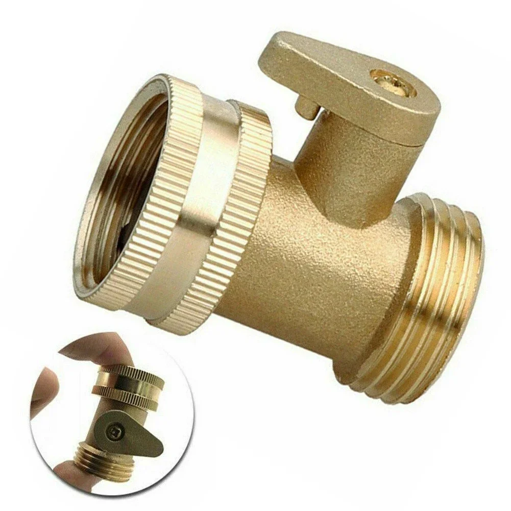 3/4 Garden Hose Shutoff Valve Brass Water Hose Faucet Connector For Garden Watering Coupler Joint Connect Repair Shut Off Stop