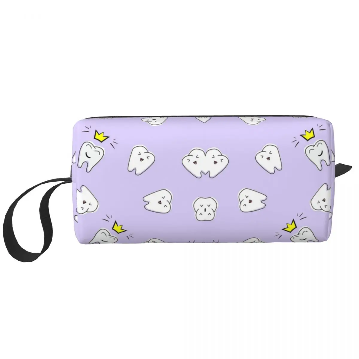 Bolsa de maquillaje violeta con estampado de dentistas, Kit de almacenamiento de cosméticos, bolsa de cosméticos de aseo, estuche de lápices de viaje de belleza para mujeres