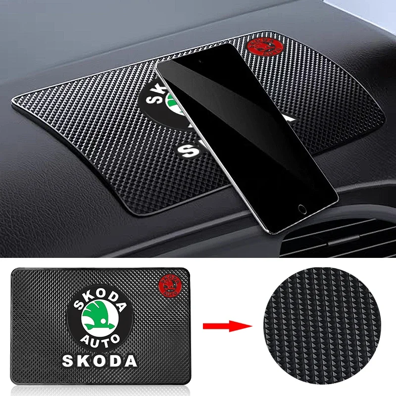 1Pcs Car Anti Slip Mat Phone Holder Non-Slip Pad Car Accessories For Skoda Octavia Fabia Kamiq Kapoq Kodiaq Rapid SCALA Superb