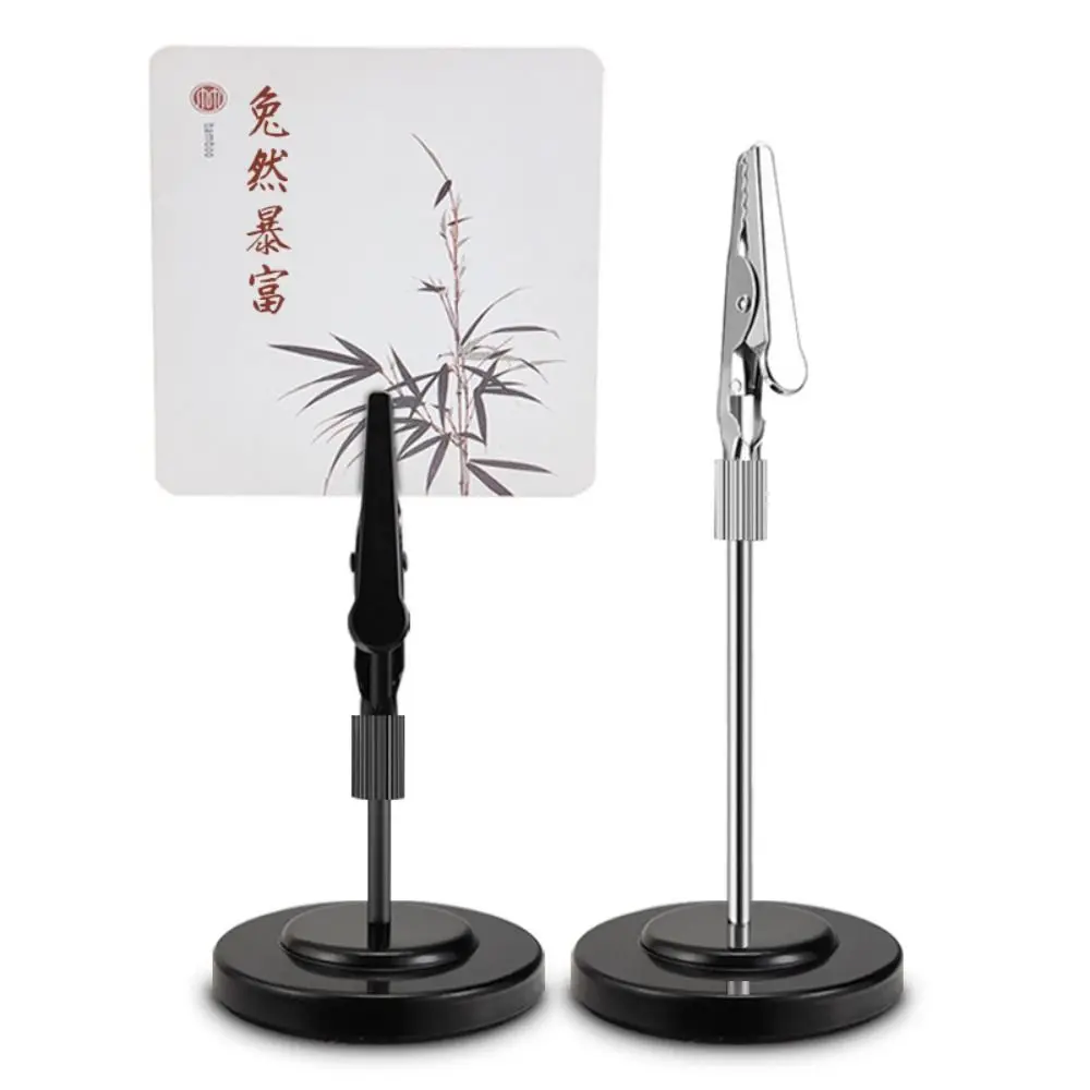 Desktop Decoration Photo Clip Memo Postcard Picture Clip Stainless Steel Note Clamp Students Gift Round Card Holder