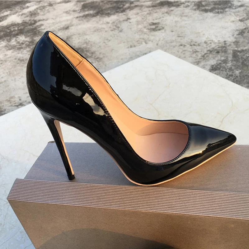 Pointed toe 8cm 10cm 12cm high tihin heels office party fashion plus size 33-45 daily wear sparkly women pumps QKOU020 ROVICIYA