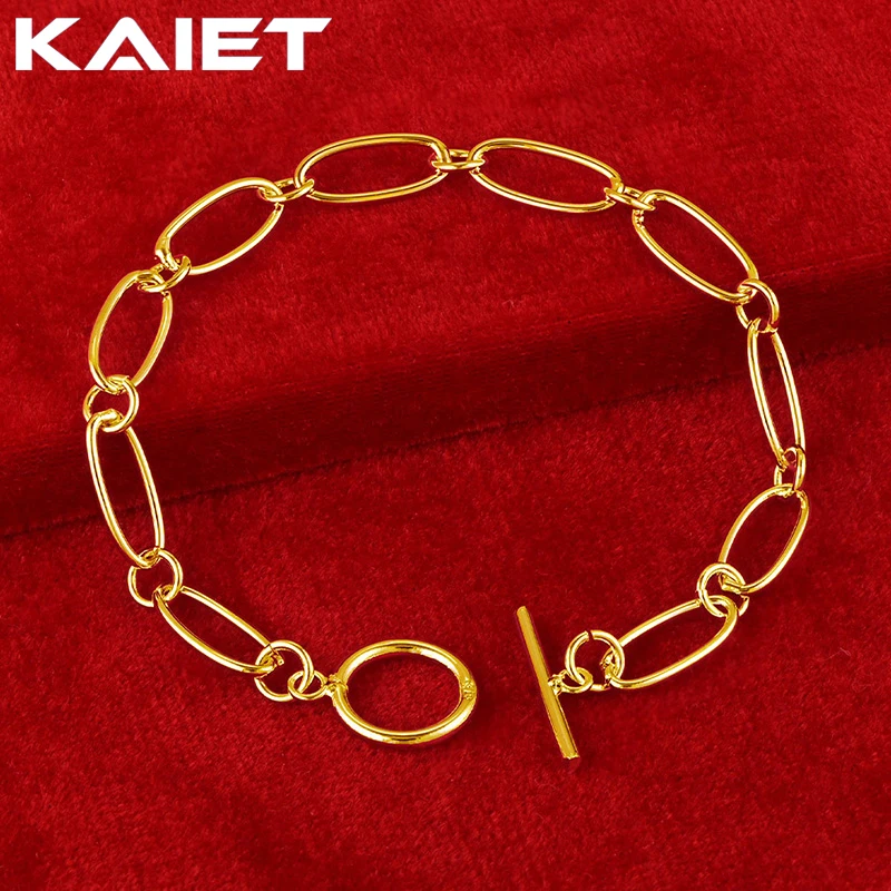 

KAIET 925 Sterling Silver Simple OT Bracelet Plated With 18K Gold Wedding Party For Women Charm Fine Jewelry