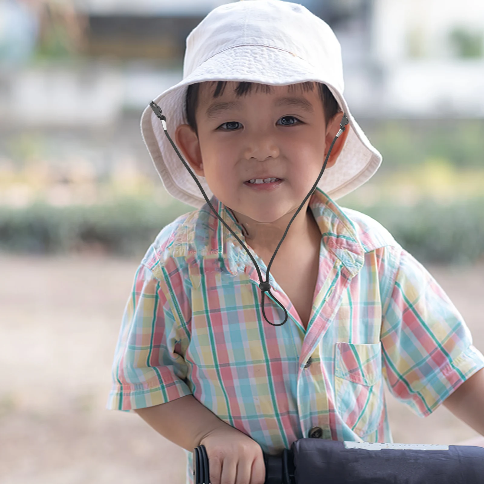 

Windproof Hat Chin Cord Straps Adjustable Secure Bucket Caps - Anti-Lost Hat Strap Holder Attachment for Hiking