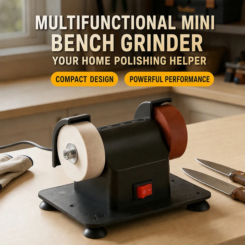 Small Grinding Wheel Machine Household Grinding Wheel Machine Knife Sharpener Suction Cup Tabletop Grinding Polishing Machine