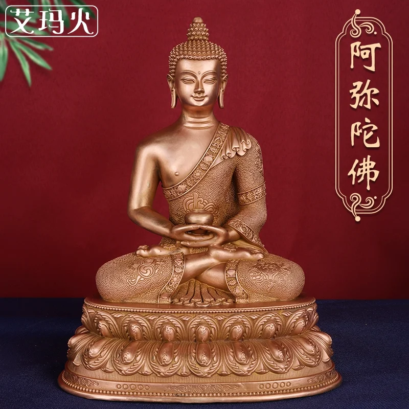 Tibetan Ami bronze statue, red copper fine carving home decoration 3 inches 7 inches