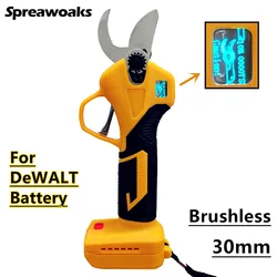 Elétrica Brushless Pruner Shears, Cordless Scissor, Poda Ramos Cortador, Ferramentas Elétricas, Fit para Dewalt, Bateria 20V