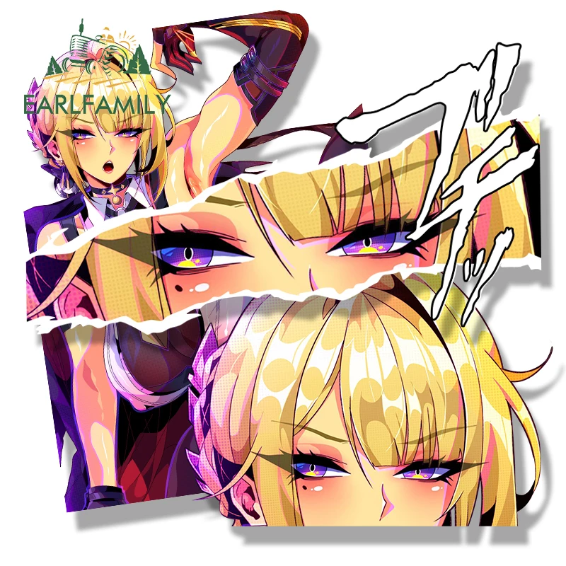 EARLFAMILY Pegatina para Coche de Anime Evelyn Fanart, Calcomanía Zenless Zone Zero Sketch Waifu, Pegatinas JDM Divertidas de Chica Escondida, Pegatinas de Graffiti