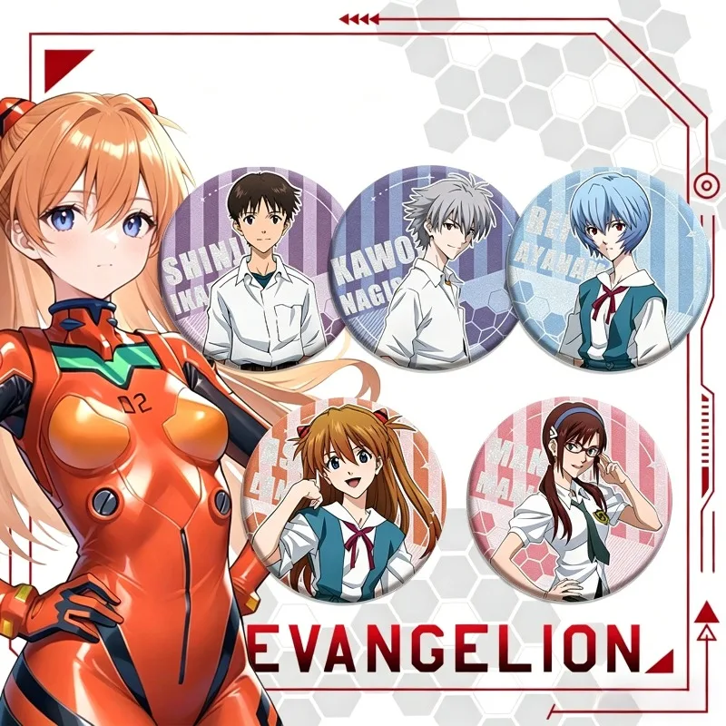 

Neon Cute Genesis Classic Evangelion Anime Peripheral Double Flash Badge Cute Round Brooch Pin Backpack Clothing Decor Ornament