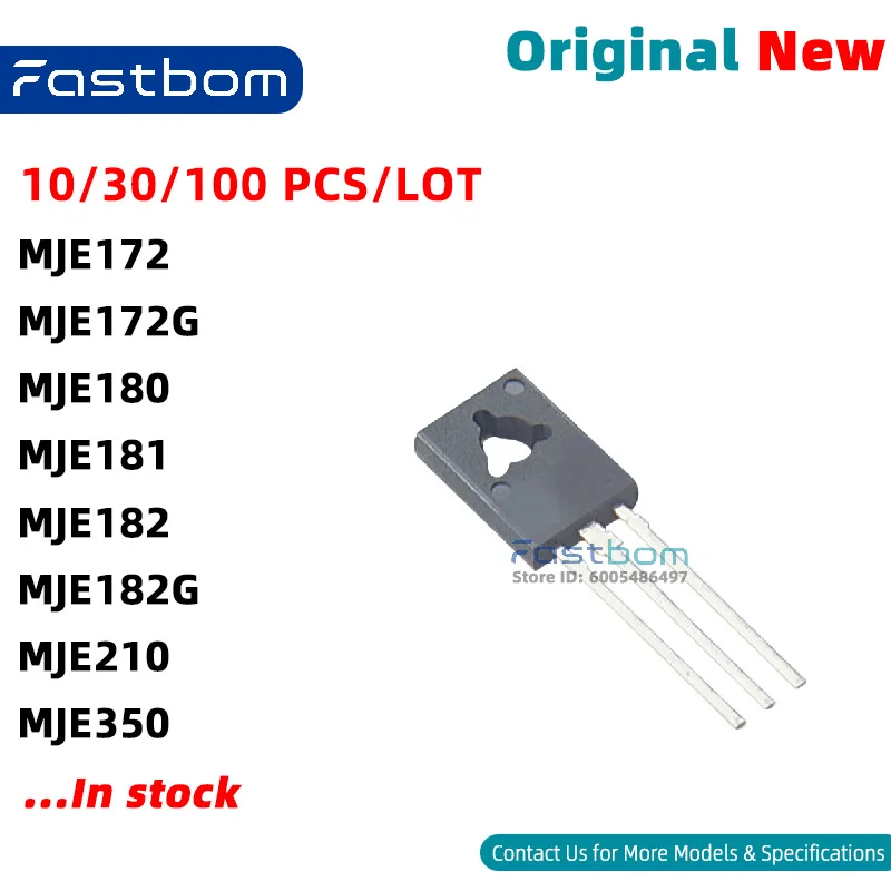 MJE182 MJE172 MJE172G MJE210 MJE180 MJE182G MJE181 MJE350 TO-225AA PNP TRANSISTOR New Original