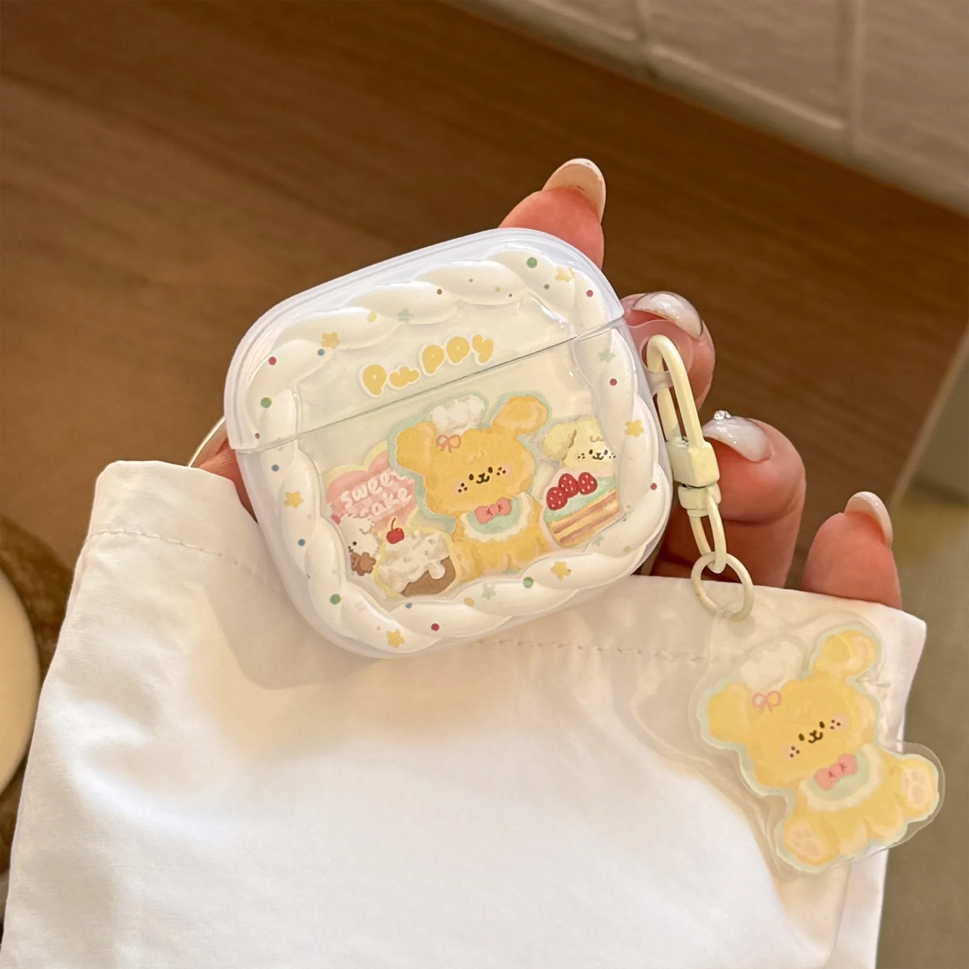 Dessert Dog with Pendant Suitable for Apple Airpods Pro 3 Protective Cover 1/2 Bluetooth Earphone Cover 3rd Generation Matte 4