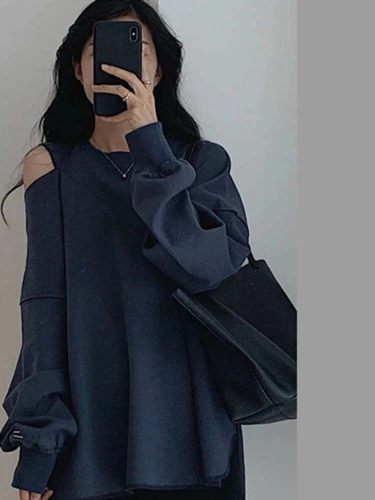 Blue Hoodies Hooded Sweatshirts for Women Female Clothes Plain Slim Sport Y 2k Vintage Novelty Y2k Japanese Streetwear E M Tops