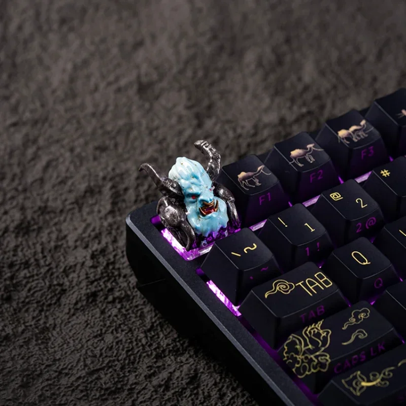 DOTA2 Anime Artisan Keycaps Juggernaut Point personalizado 3D Keycaps lindo dibujos animados resina Gaming Keycaps para teclado mecánico