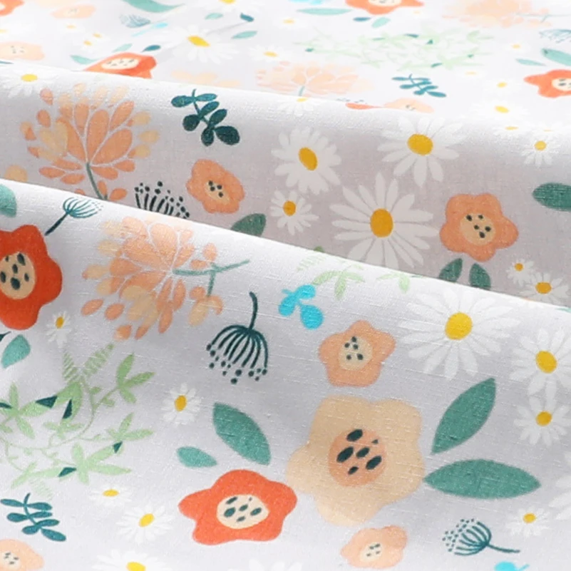 Liberty Fabric Poplin Floral Pure Cotton Daisy Cloth Pastoral Sewing Accessories DIY Handmade By Half Meter